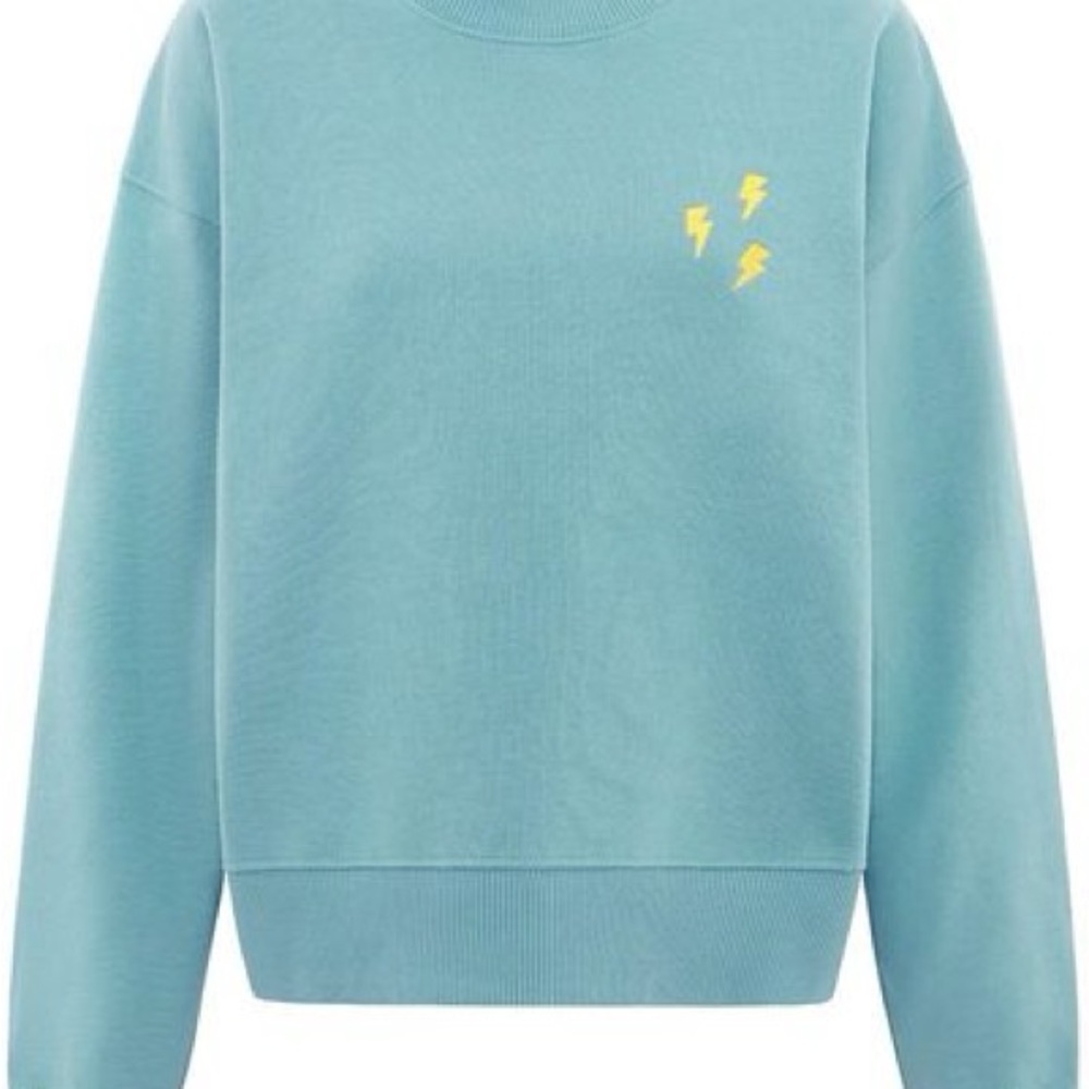 Blonde Gone Rogue Sweatshirt with Yellow Lightning Bolts